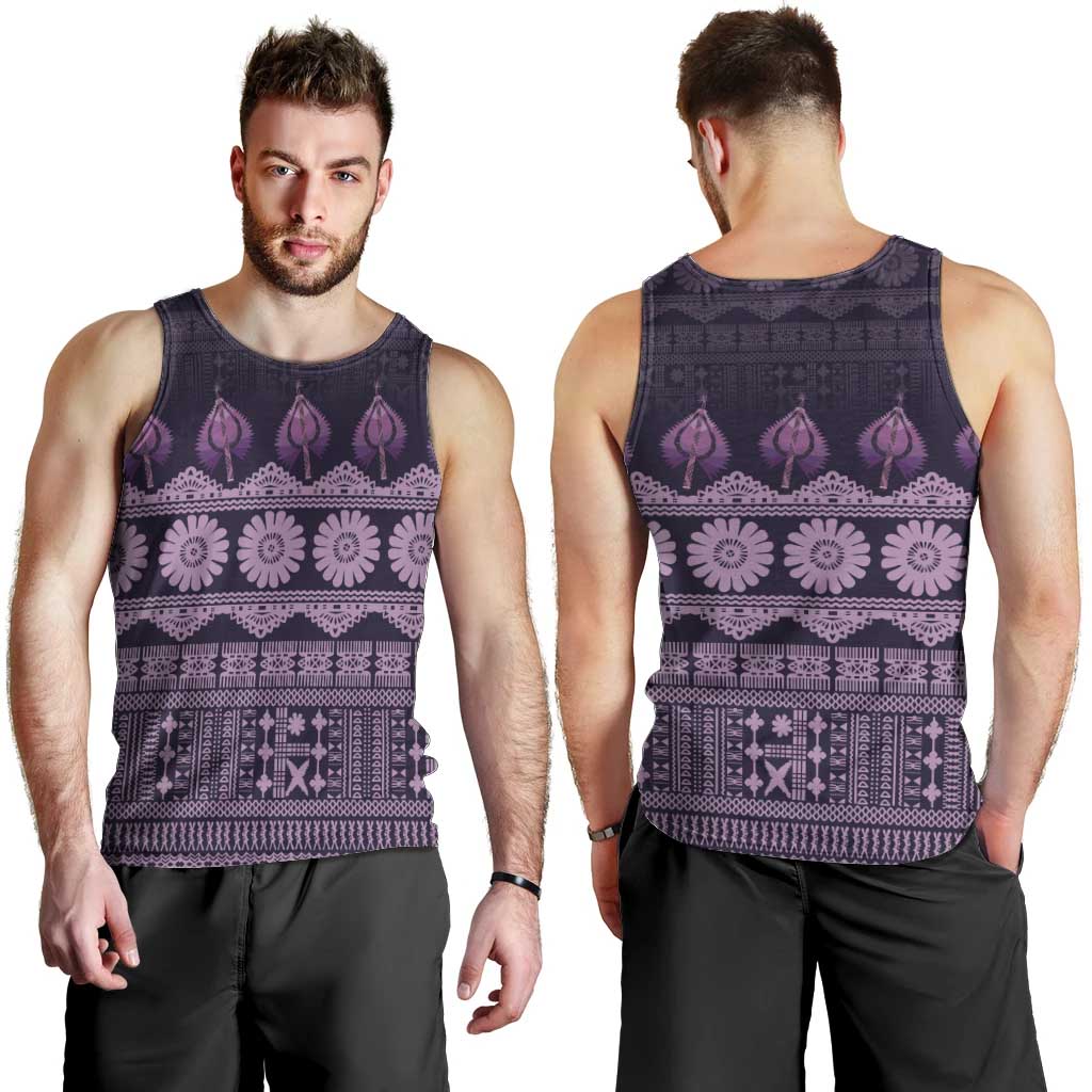 Bula Fiji Iri ni Meke Men Tank Top Lokaloka Fijian Masi LT14 - Polynesian Pride