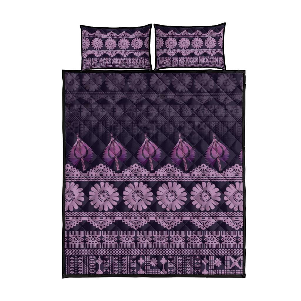 Bula Fiji Iri ni Meke Quilt Bed Set Lokaloka Fijian Masi LT14 - Polynesian Pride