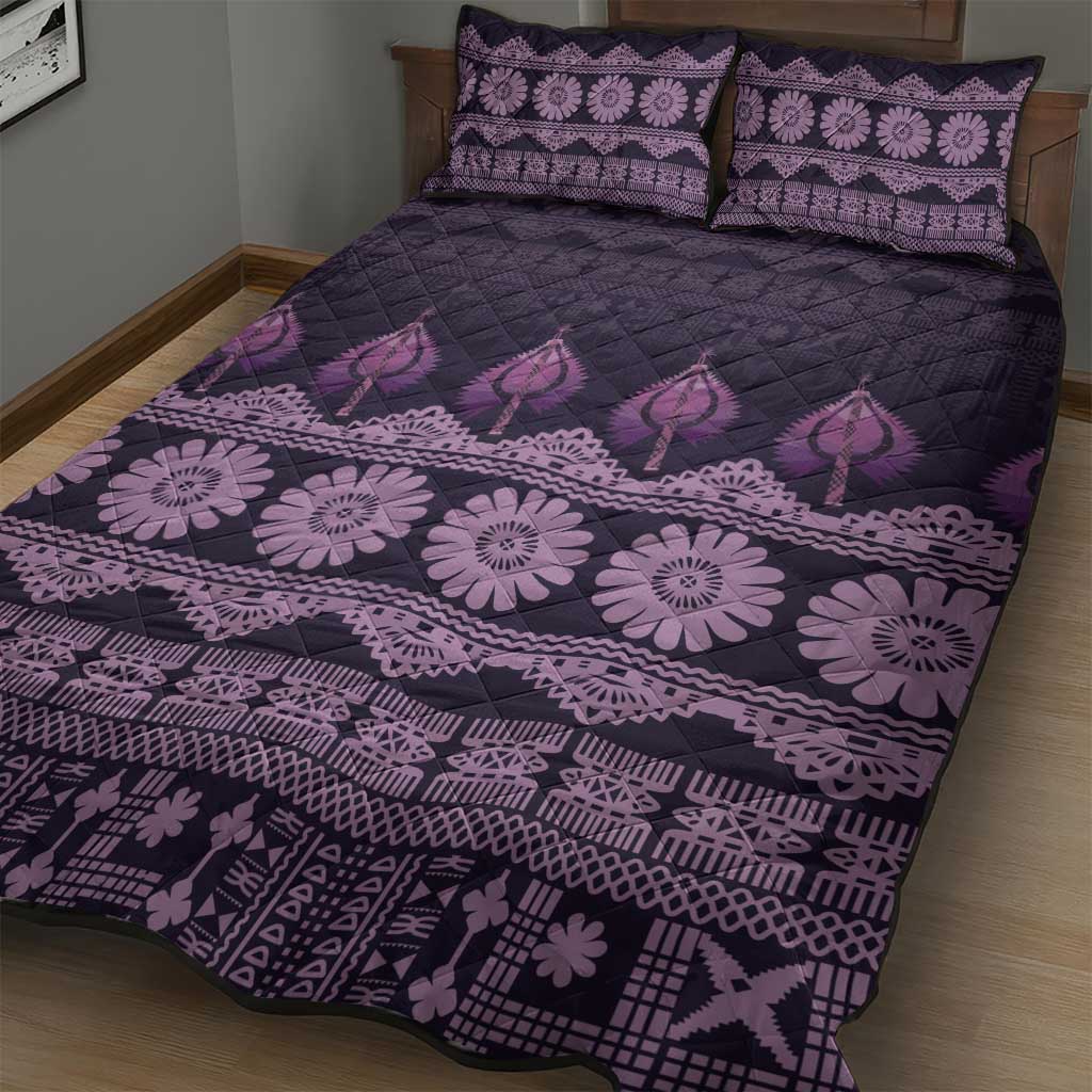 Bula Fiji Iri ni Meke Quilt Bed Set Lokaloka Fijian Masi LT14 - Polynesian Pride