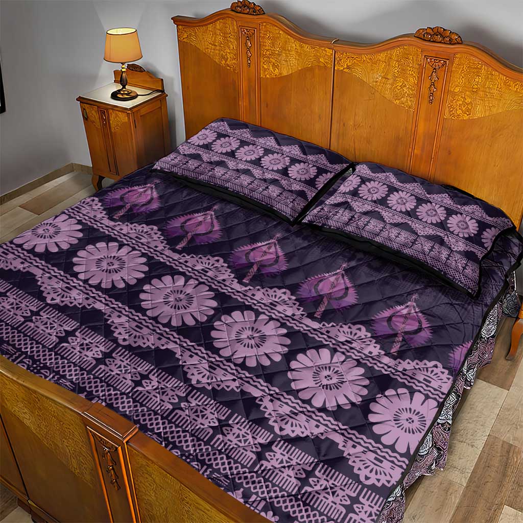 Bula Fiji Iri ni Meke Quilt Bed Set Lokaloka Fijian Masi LT14 - Polynesian Pride