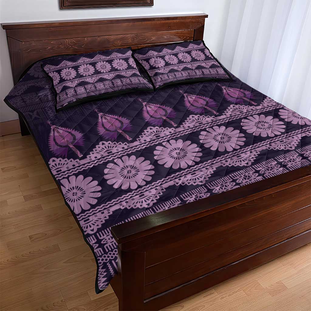 Bula Fiji Iri ni Meke Quilt Bed Set Lokaloka Fijian Masi LT14 - Polynesian Pride