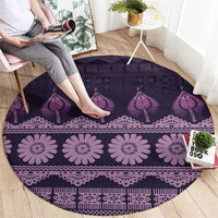 Bula Fiji Iri ni Meke Round Carpet Lokaloka Fijian Masi LT14 - Polynesian Pride