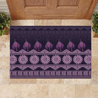 Bula Fiji Iri ni Meke Rubber Doormat Lokaloka Fijian Masi LT14 Purple - Polynesian Pride