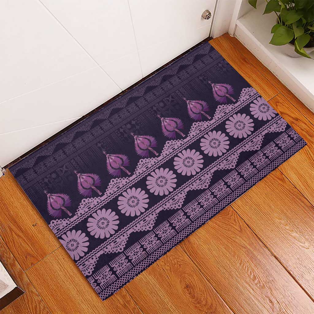 Bula Fiji Iri ni Meke Rubber Doormat Lokaloka Fijian Masi LT14 - Polynesian Pride