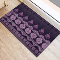 Bula Fiji Iri ni Meke Rubber Doormat Lokaloka Fijian Masi LT14 - Polynesian Pride
