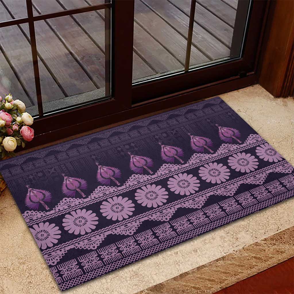 Bula Fiji Iri ni Meke Rubber Doormat Lokaloka Fijian Masi LT14 - Polynesian Pride
