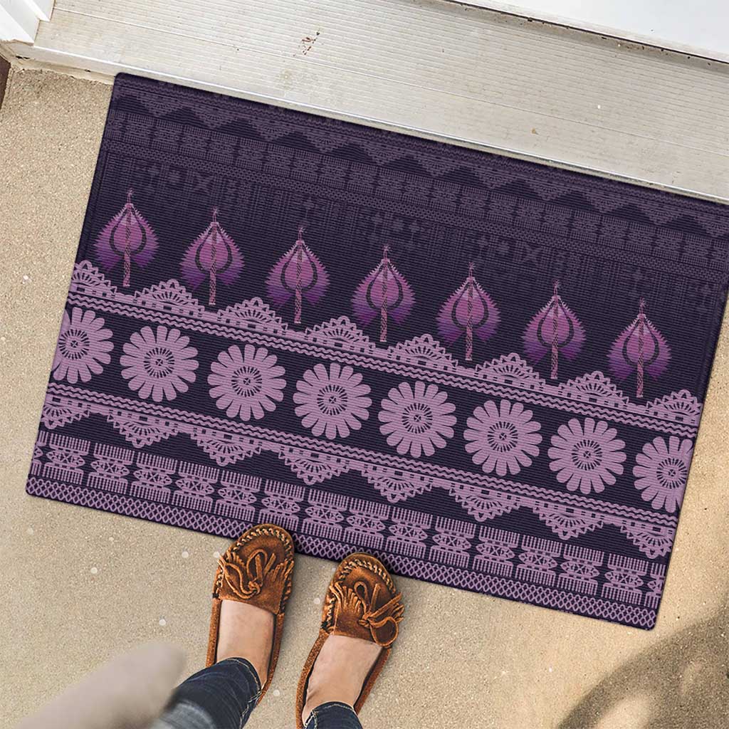 Bula Fiji Iri ni Meke Rubber Doormat Lokaloka Fijian Masi LT14 - Polynesian Pride