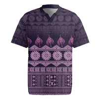 Bula Fiji Iri ni Meke Rugby Jersey Lokaloka Fijian Masi LT14 Purple - Polynesian Pride