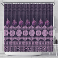 Bula Fiji Iri ni Meke Shower Curtain Lokaloka Fijian Masi LT14 - Polynesian Pride