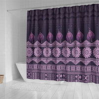 Bula Fiji Iri ni Meke Shower Curtain Lokaloka Fijian Masi LT14 - Polynesian Pride