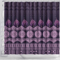 Bula Fiji Iri ni Meke Shower Curtain Lokaloka Fijian Masi LT14 - Polynesian Pride