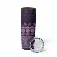 Bula Fiji Iri ni Meke Skinny Tumbler Lokaloka Fijian Masi LT14 - Polynesian Pride