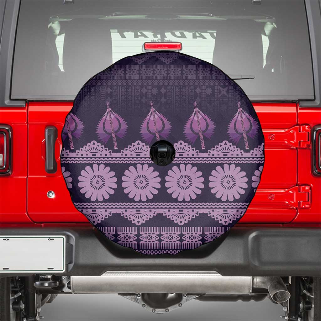 Bula Fiji Iri ni Meke Spare Tire Cover Lokaloka Fijian Masi LT14 - Polynesian Pride