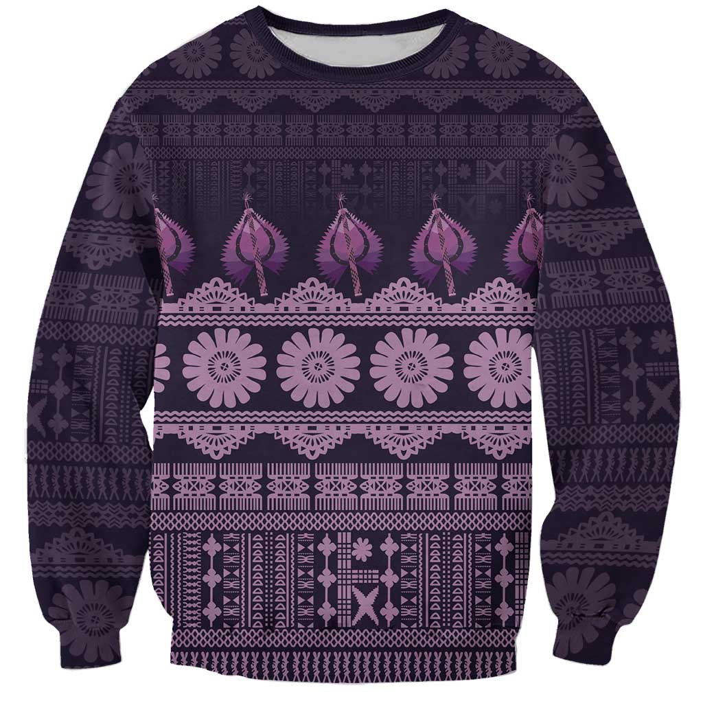 Bula Fiji Iri ni Meke Sweatshirt Lokaloka Fijian Masi - Polynesian Pride