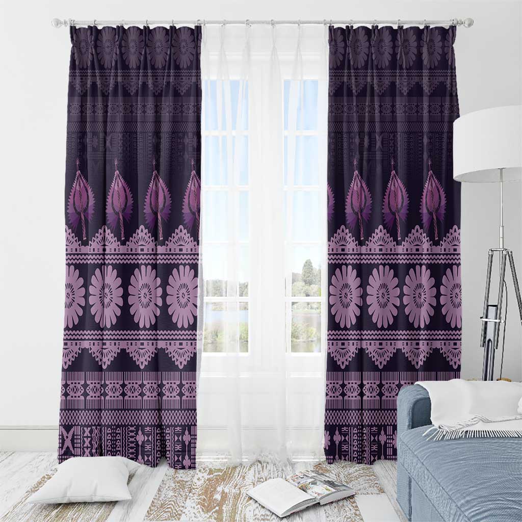 Bula Fiji Iri ni Meke Window Curtain Lokaloka Fijian Masi LT14 - Polynesian Pride