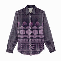Bula Fiji Iri ni Meke Women Casual Shirt Lokaloka Fijian Masi LT14 - Polynesian Pride