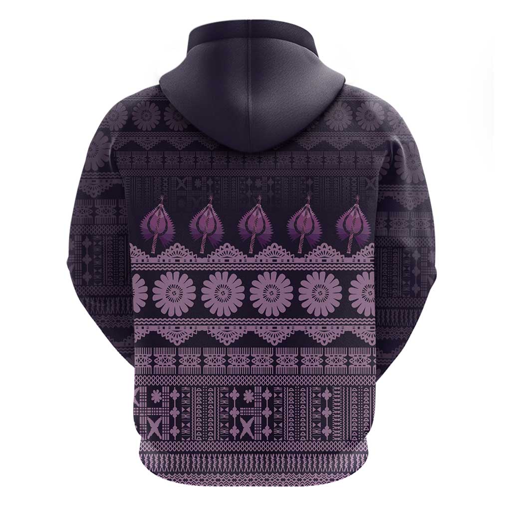 Bula Fiji Iri ni Meke Zip Hoodie Lokaloka Fijian Masi LT14 - Polynesian Pride