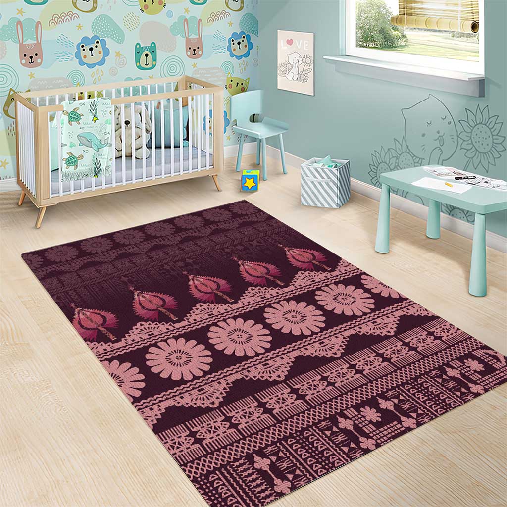 Bula Fiji Iri ni Meke Area Rug Piqi Fijian Masi - Polynesian Pride