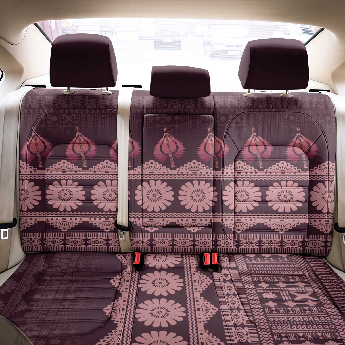 Bula Fiji Iri ni Meke Back Car Seat Cover Piqi Fijian Masi LT14 - Polynesian Pride