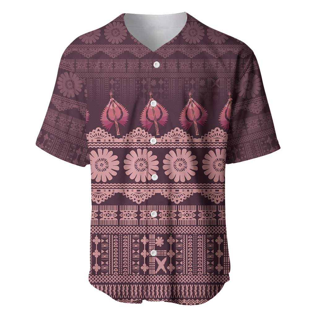 Bula Fiji Iri ni Meke Baseball Jersey Piqi Fijian Masi - Polynesian Pride