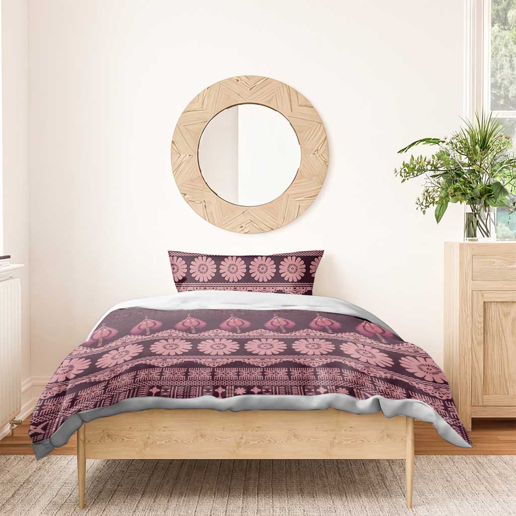 Bula Fiji Iri ni Meke Bedding Set Piqi Fijian Masi - Polynesian Pride