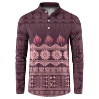 Bula Fiji Iri ni Meke Button Sweatshirt Piqi Fijian Masi - Polynesian Pride