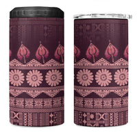 Bula Fiji Iri ni Meke 4 in 1 Can Cooler Tumbler Piqi Fijian Masi LT14 One Size: 16 oz Pink - Polynesian Pride