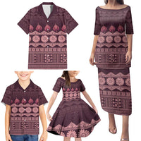Bula Fiji Iri ni Meke Family Matching Puletasi and Hawaiian Shirt Piqi Fijian Masi LT14 - Polynesian Pride