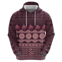 Bula Fiji Iri ni Meke Hoodie Piqi Fijian Masi LT14 - Polynesian Pride