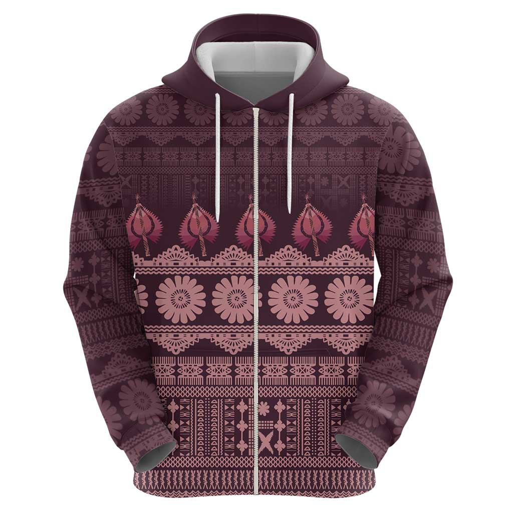 Bula Fiji Iri ni Meke Hoodie Piqi Fijian Masi LT14 - Polynesian Pride
