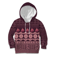 Bula Fiji Iri ni Meke Kid Hoodie Piqi Fijian Masi LT14 Hoodie Pink - Polynesian Pride