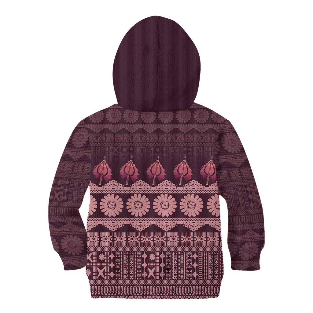Bula Fiji Iri ni Meke Kid Hoodie Piqi Fijian Masi LT14 - Polynesian Pride