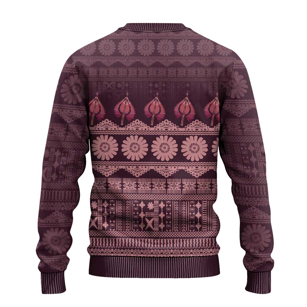 Bula Fiji Iri ni Meke Ugly Christmas Sweater Piqi Fijian Masi - Polynesian Pride