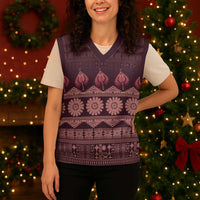 Bula Fiji Iri ni Meke Christmas Knitted V-Neck Vest Piqi Fijian Masi LT14 - Polynesian Pride