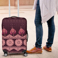 Bula Fiji Iri ni Meke Luggage Cover Piqi Fijian Masi LT14 Pink - Polynesian Pride