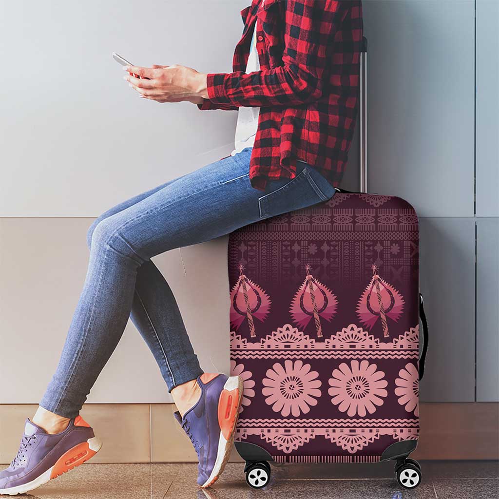 Bula Fiji Iri ni Meke Luggage Cover Piqi Fijian Masi LT14 - Polynesian Pride