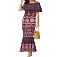 Bula Fiji Iri ni Meke Mermaid Dress Piqi Fijian Masi LT14 Women Pink - Polynesian Pride
