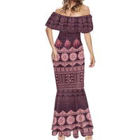 Bula Fiji Iri ni Meke Mermaid Dress Piqi Fijian Masi LT14 - Polynesian Pride