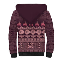 Bula Fiji Iri ni Meke Sherpa Hoodie Piqi Fijian Masi LT14 - Polynesian Pride