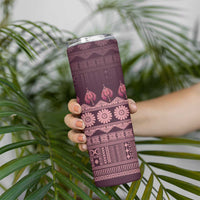 Bula Fiji Iri ni Meke Skinny Tumbler Piqi Fijian Masi LT14 - Polynesian Pride