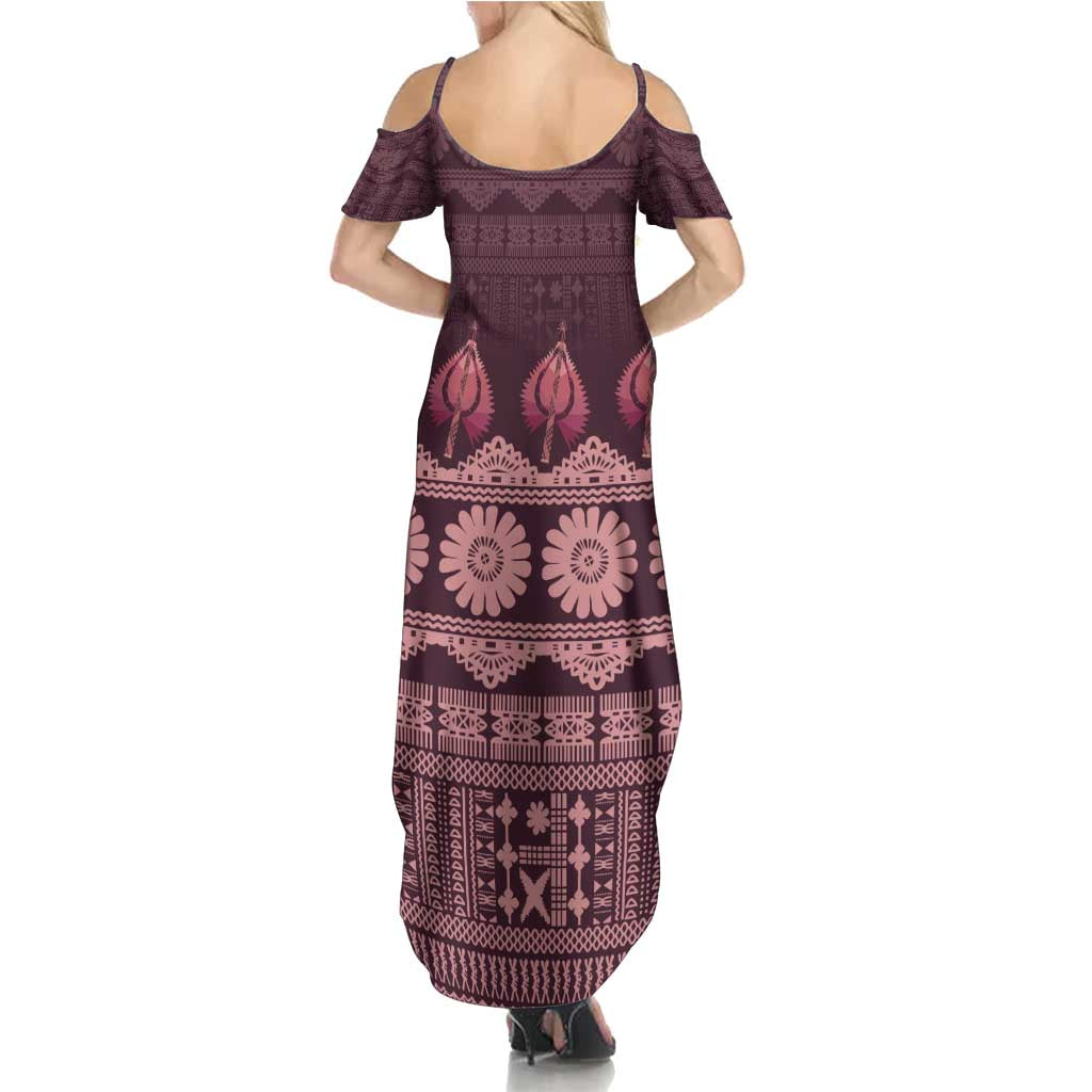 Bula Fiji Iri ni Meke Summer Maxi Dress Piqi Fijian Masi LT14 - Polynesian Pride