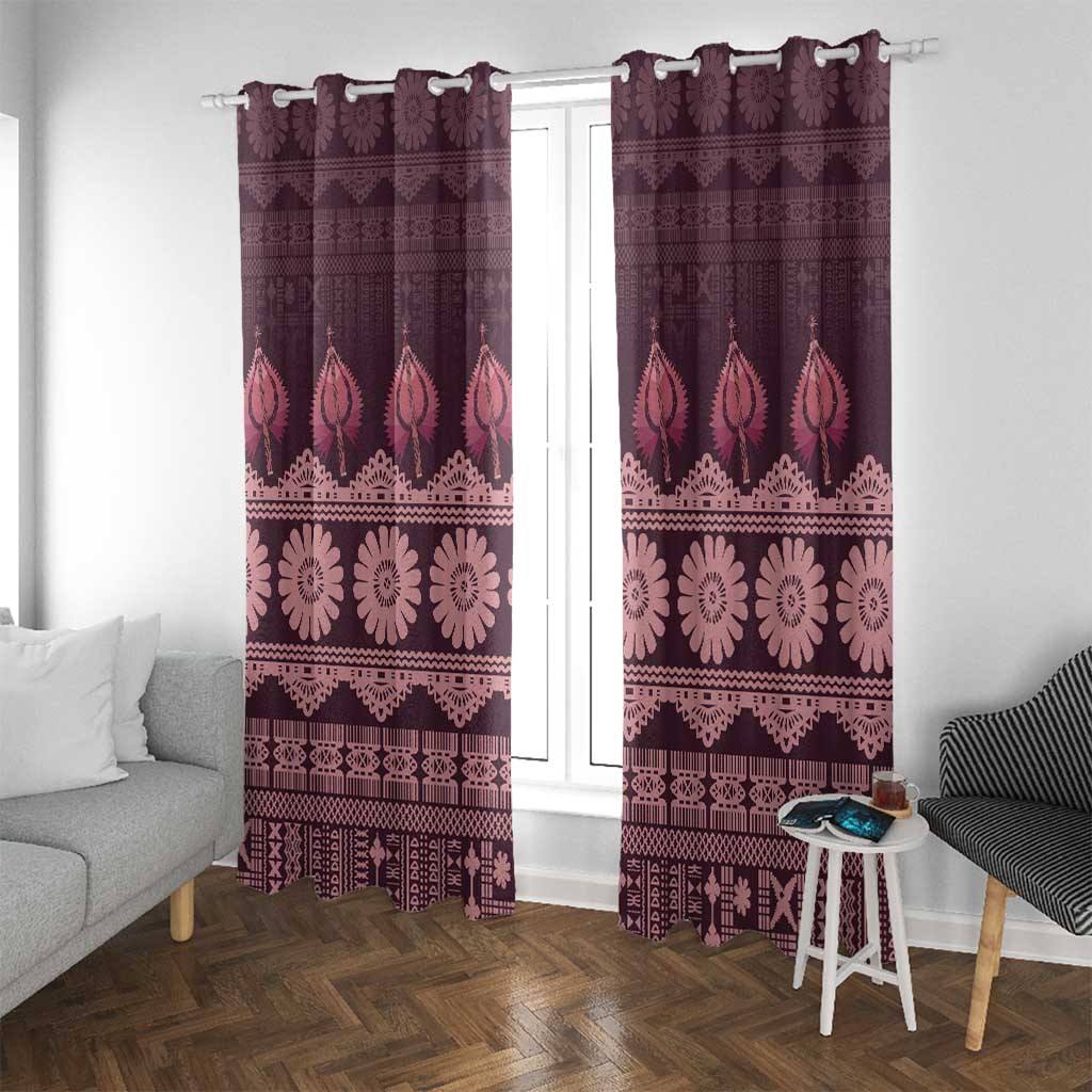 Bula Fiji Iri ni Meke Window Curtain Piqi Fijian Masi - Polynesian Pride