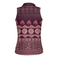 Bula Fiji Iri ni Meke Women Sleeveless Polo Shirt Piqi Fijian Masi LT14 - Polynesian Pride