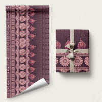 Bula Fiji Iri ni Meke Wrapping Paper Piqi Fijian Masi LT14 58" × 23" Pink - Polynesian Pride