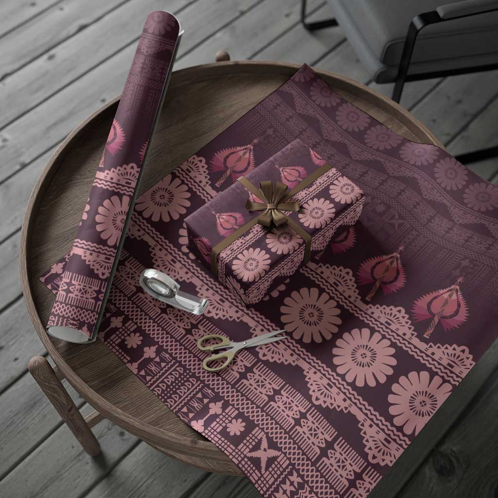 Bula Fiji Iri ni Meke Wrapping Paper Piqi Fijian Masi LT14 - Polynesian Pride