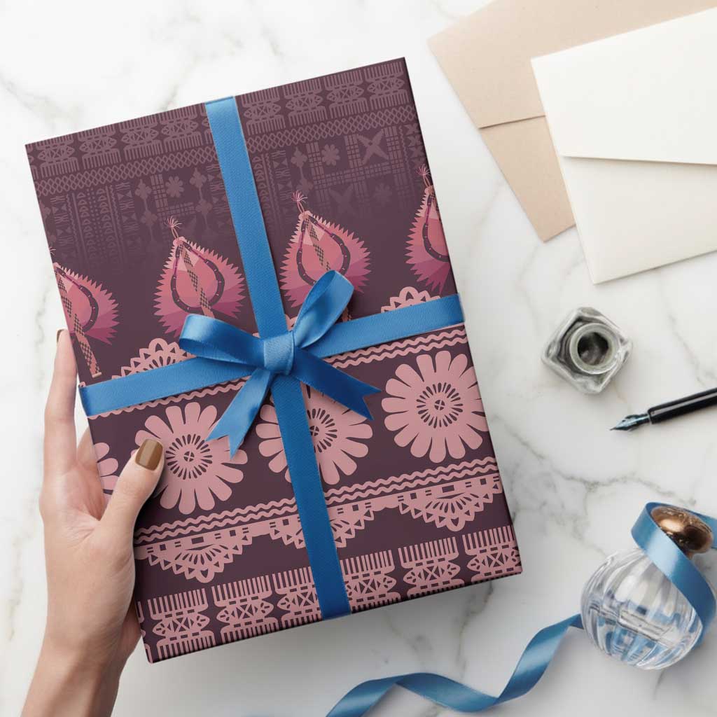 Bula Fiji Iri ni Meke Wrapping Paper Piqi Fijian Masi LT14 - Polynesian Pride