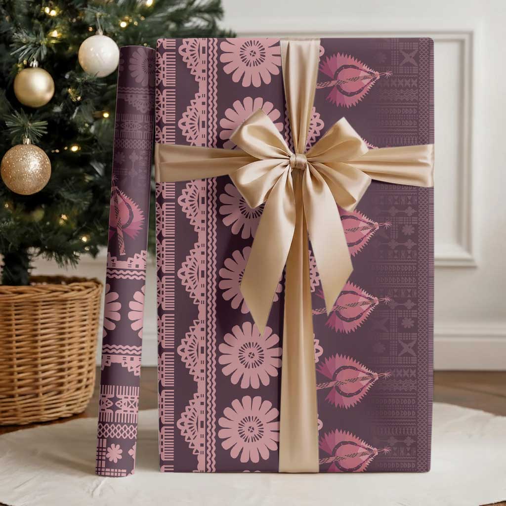 Bula Fiji Iri ni Meke Wrapping Paper Piqi Fijian Masi LT14 - Polynesian Pride