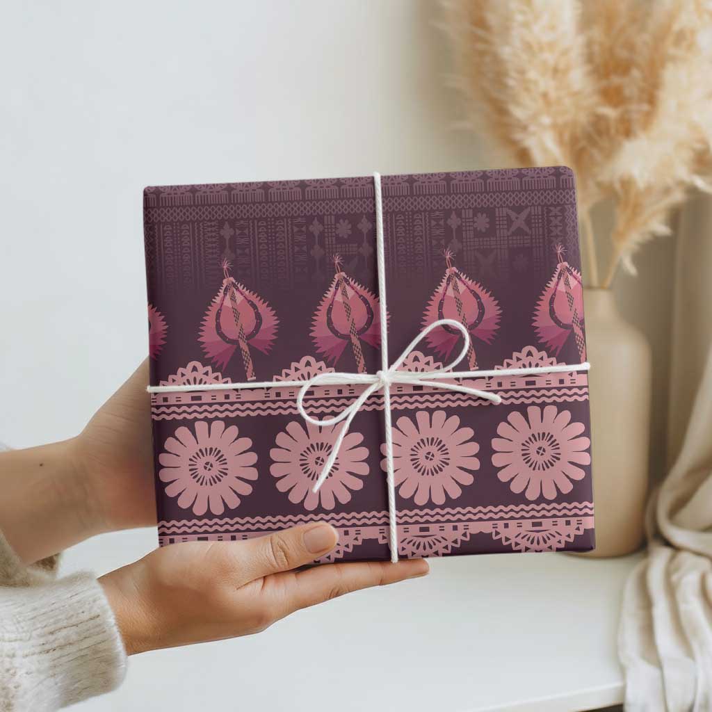 Bula Fiji Iri ni Meke Wrapping Paper Piqi Fijian Masi LT14 - Polynesian Pride