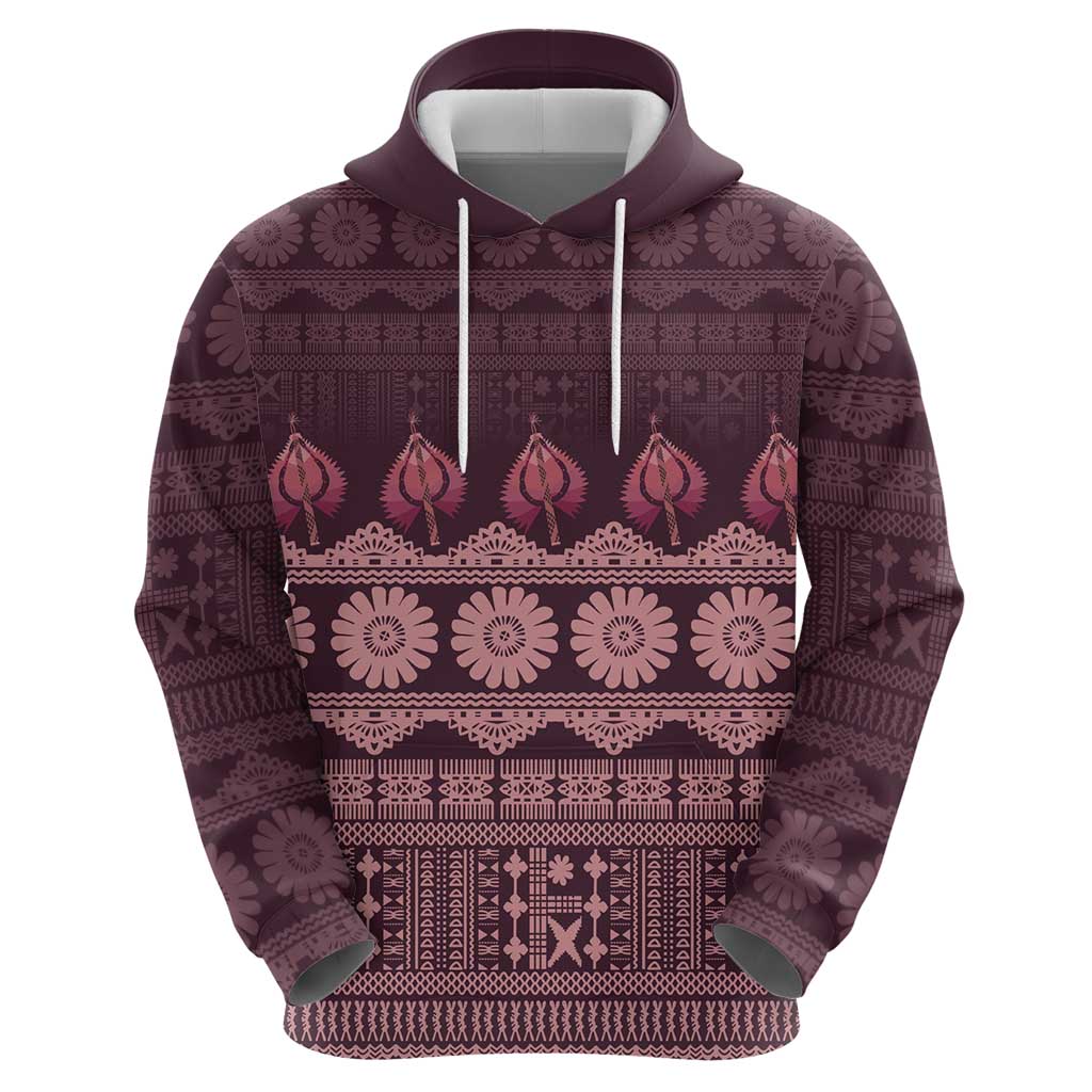 Bula Fiji Iri ni Meke Zip Hoodie Piqi Fijian Masi LT14 - Polynesian Pride