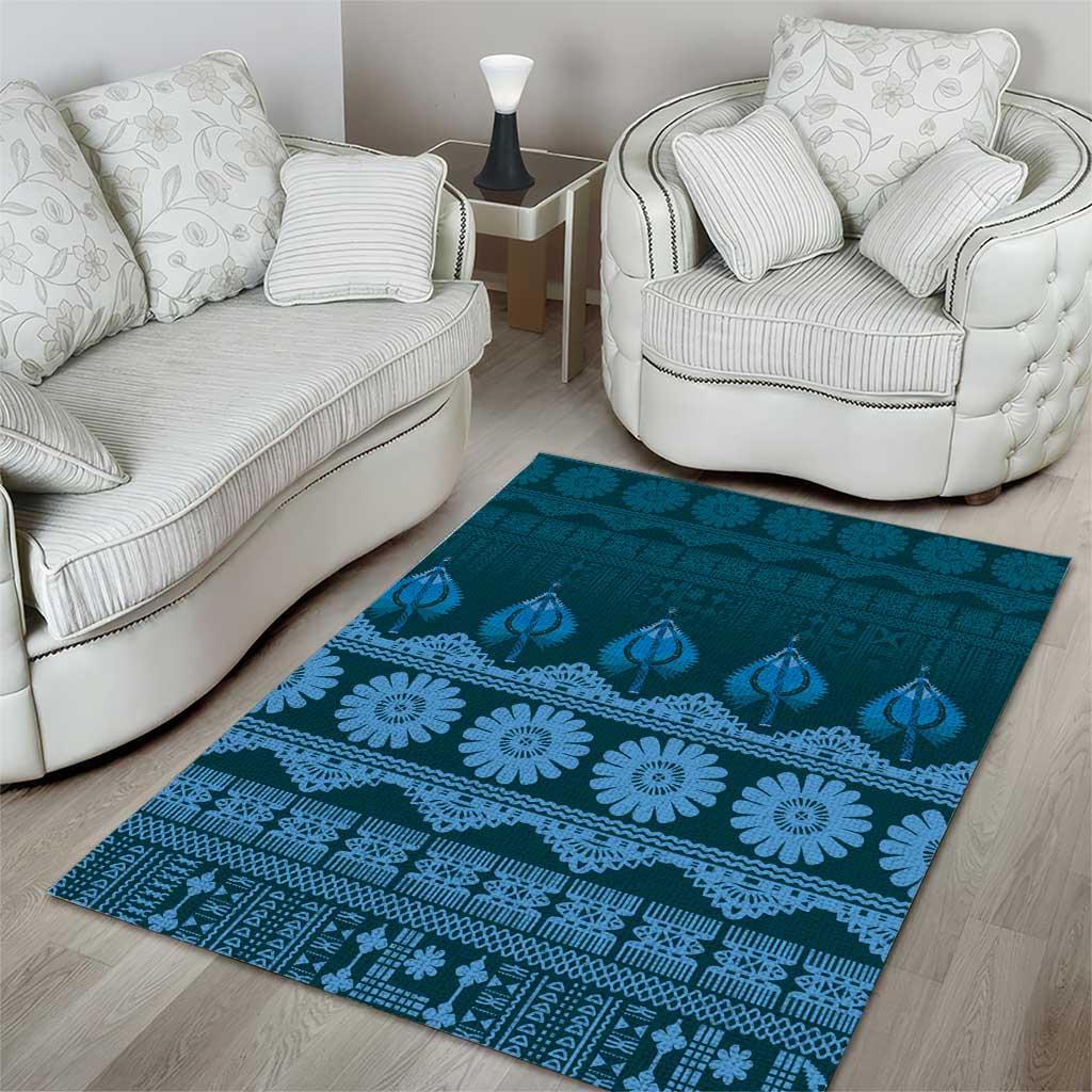 Bula Fiji Iri ni Meke Area Rug Karakarawa Fijian Masi - Polynesian Pride